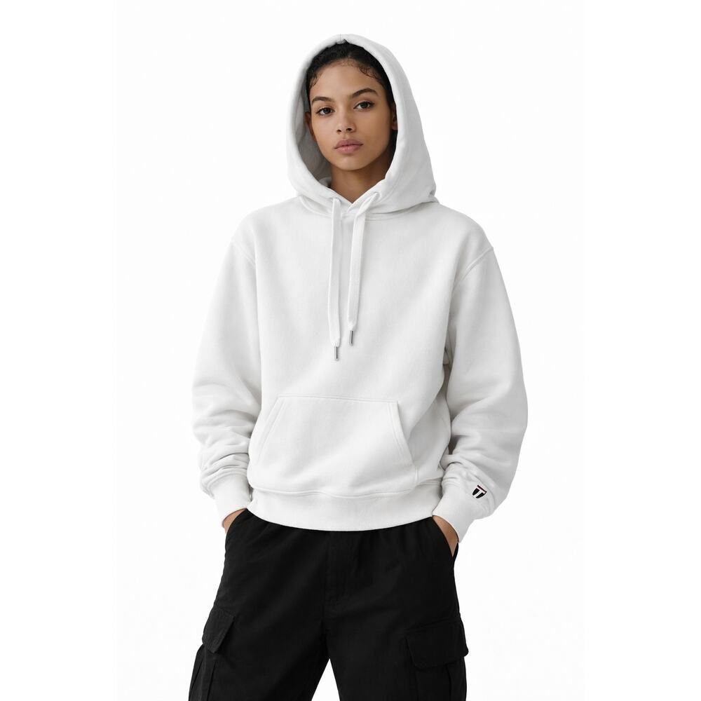 ALEXANDER WANG T Women's Cotton Blend Logo Sweatshirt Hoodie White Size Small